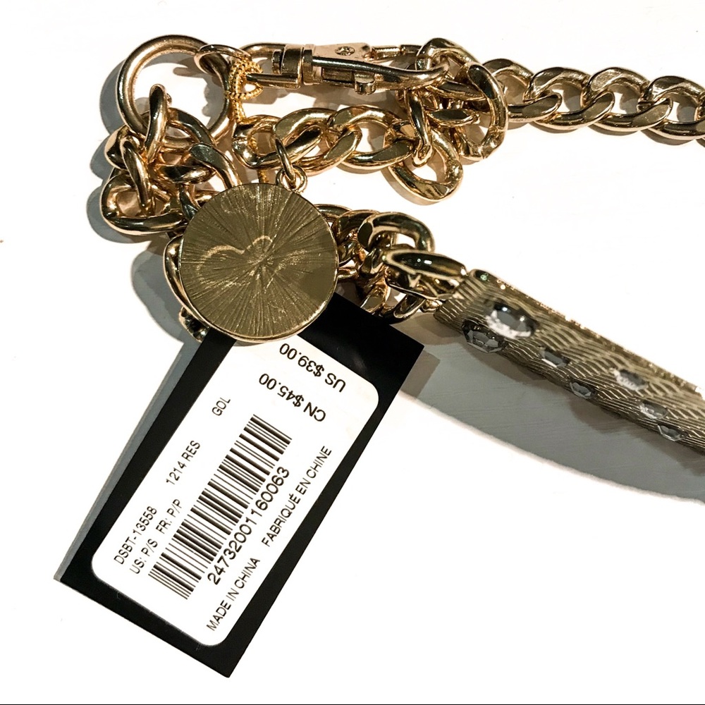 NWT Bebe Gold Metal Chain Plated Belt - Picture 6 of 7